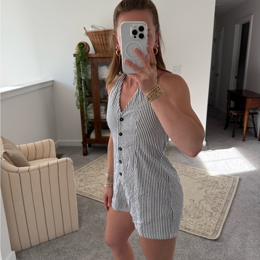 PLT Striped Halter Romper - Picture 2 of 3